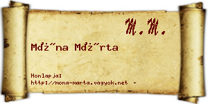 Móna Márta névjegykártya