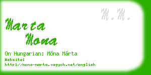 marta mona business card